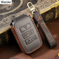 luxury leather car key case key cover for land rover discovery freelander range rover sport evoque jaguar xe xf xj f pace f type