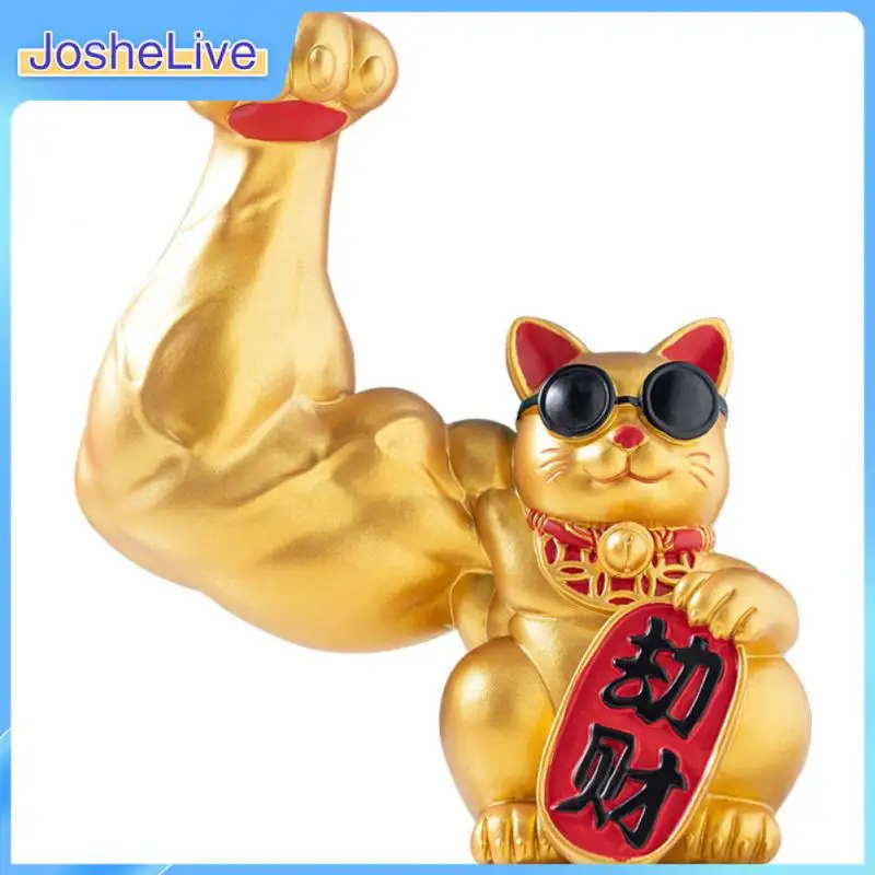 

Welcome Cat Muscle Arm Lucky Cat Figurine Door Interior Fortune Cat Fortune Accessories Lucky Cat Statue Waving Arm Big Arm Gift