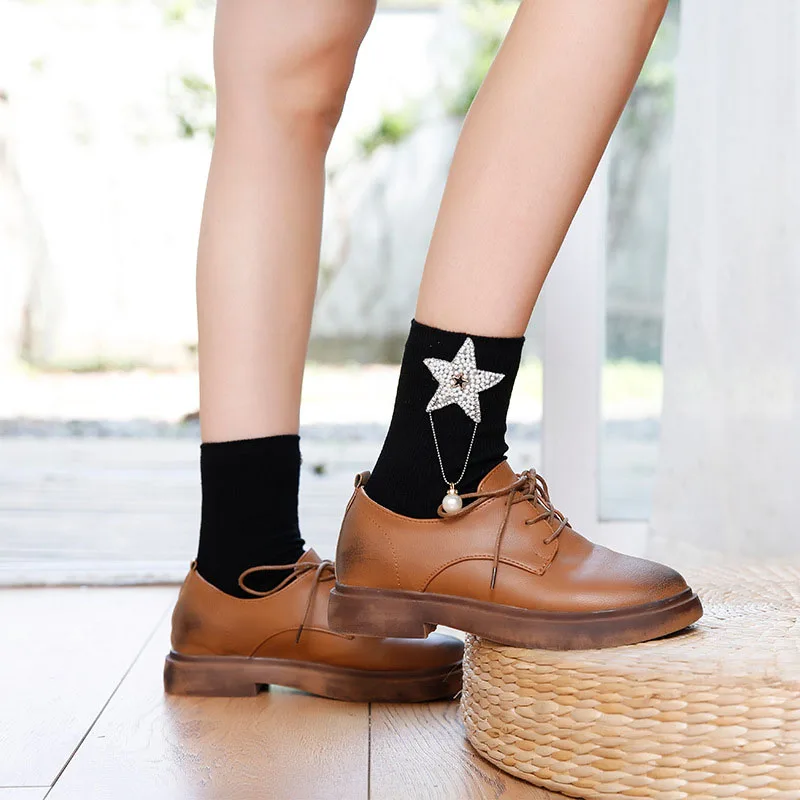

Loose Lolita Cotton Sock Women Star Pendant New Year Gift Cute Kawaii Harajuku Women's Socks Hosiery Underwear
