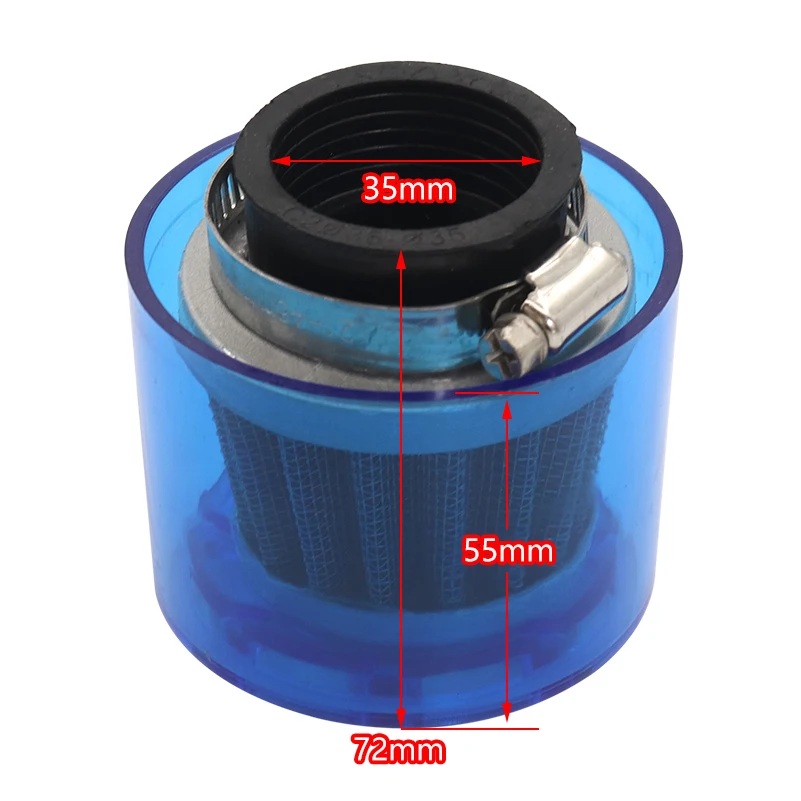 

Универсальный Синий фильтр для очистки воздуха мотоцикла, 50 куб. См, 110 куб. См, 125 куб. См, мотовездехода, питбайка, защита от брызг
