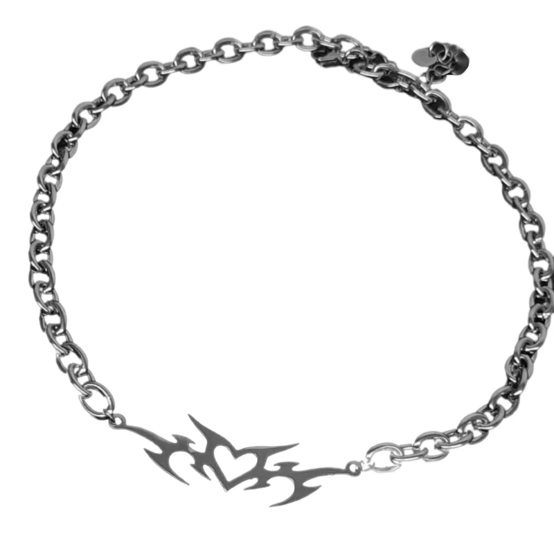 

E0BF Thorn Love Choker Metal Chain Necklace Perfect Gift for Fashion Enthusiasts
