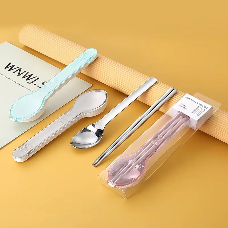 Cutlery Set  Knife  Fork Spoon Chopstick Portable Kids Adult Outdoor Tableware Stainless Steel Kitchen Dinnerware Accessories