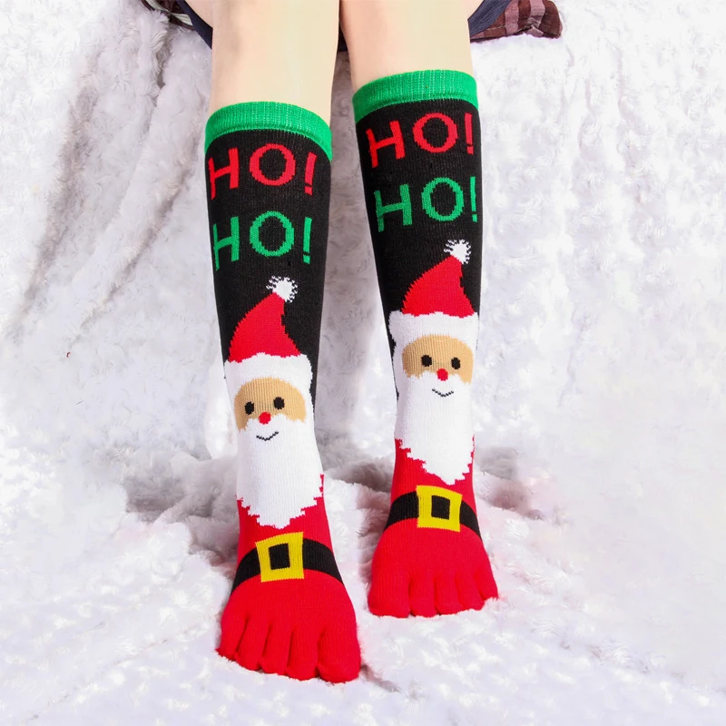 

Женские высокие танцевальные носки, 1 шт., рождественские носки, спортивные носки с пятью пальцами, носки с разрезом, теплые зимние базовые предметы