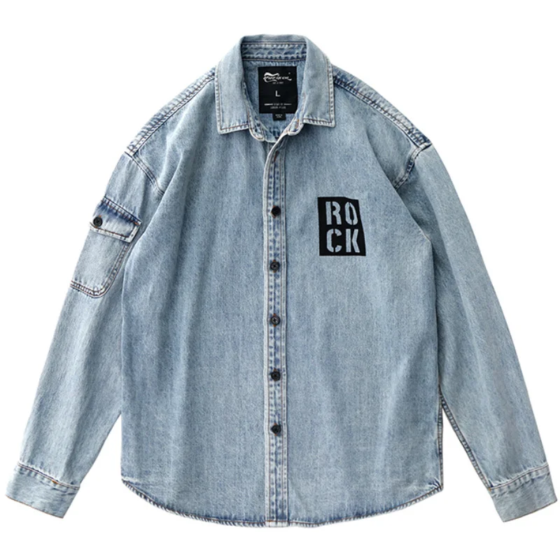 

И утепленная рубашка, свободная повседневная осенняя одежда, мужская джинсовая куртка с открытыми плечами в американском ретро стиле