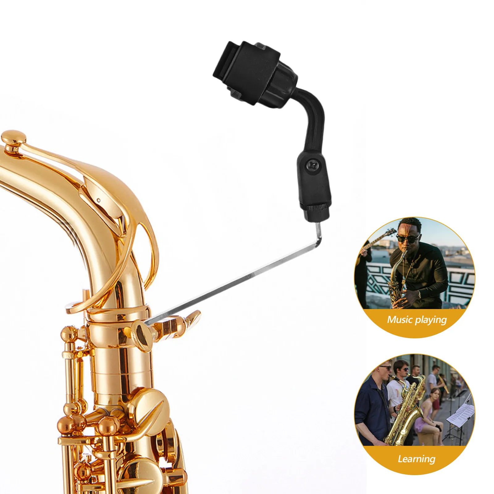 Фото Держатель для нот и телефона для саксофона, многофункциональная подставка для нот, регулируемый угол наклона для музыкантов, крепление для телефона на саксофон №2