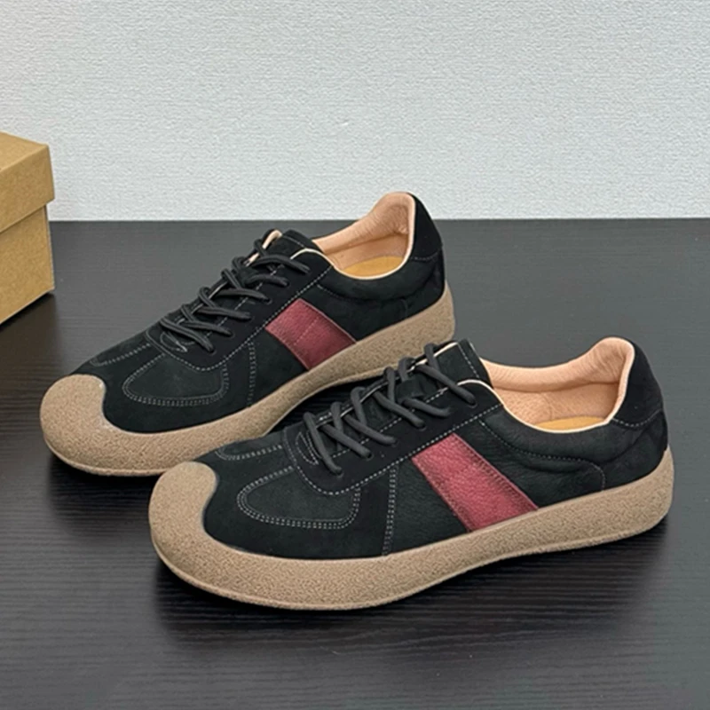 Увядшая британская винтажная удобная и дышащая повседневная кожаная обувь из