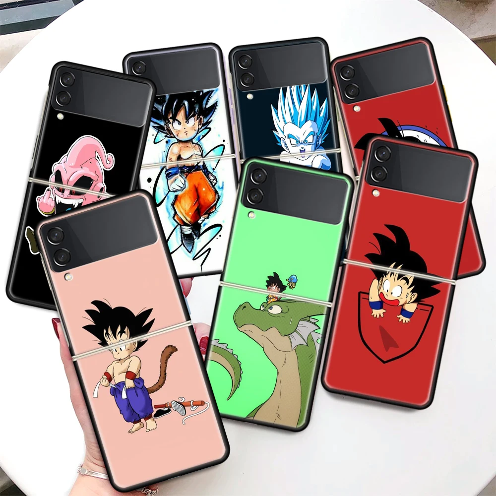 

Cartoon Cute Dragon Ball Coque Phone Case For Samsung Galaxy Z Flip 3 5G Black Hard Cover ZFlip 3 Luxury Shockproof Bumper Funda