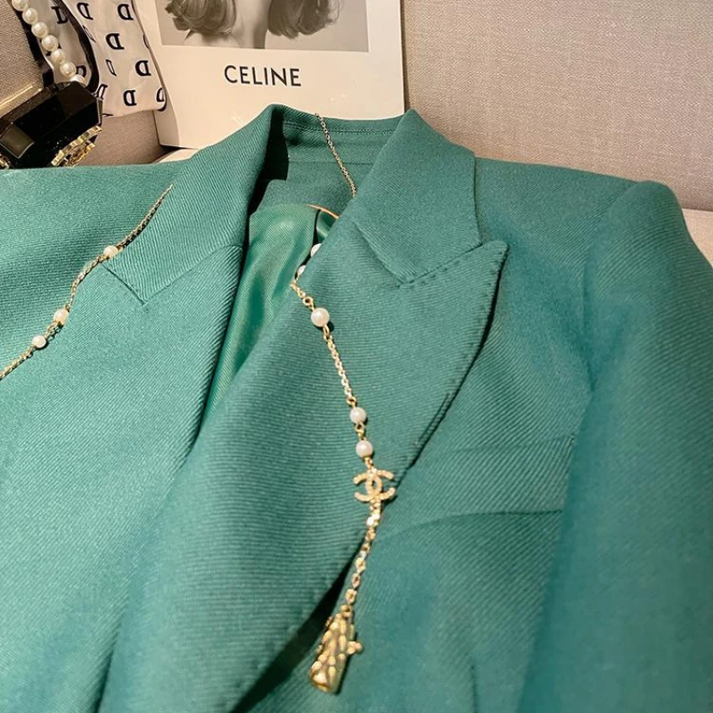 Luxury Long Sleeve Blazer Women Slim Suit Office Ladies Spring Autumn Coat Korean Fashion Jacket Double-breasted Chic Blazers