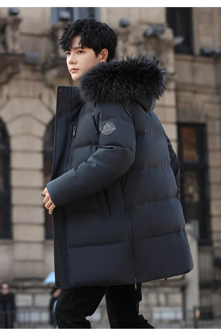 2024 осенне-зимнее новое удлиненное и утолщенное пальто из гусиного пуха с