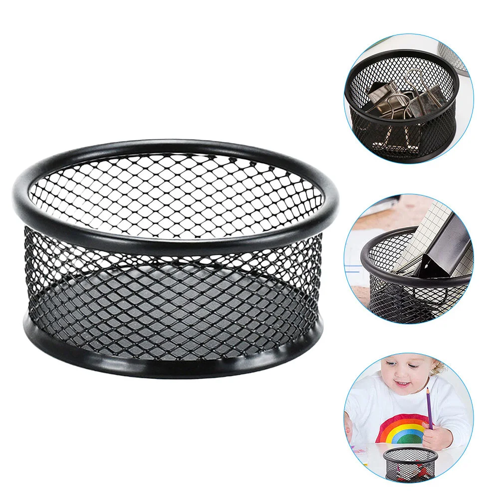 

Mesh Design Paperclips Organizer Tabletop Iron Storage Box Multi-functional Paperclip Stand