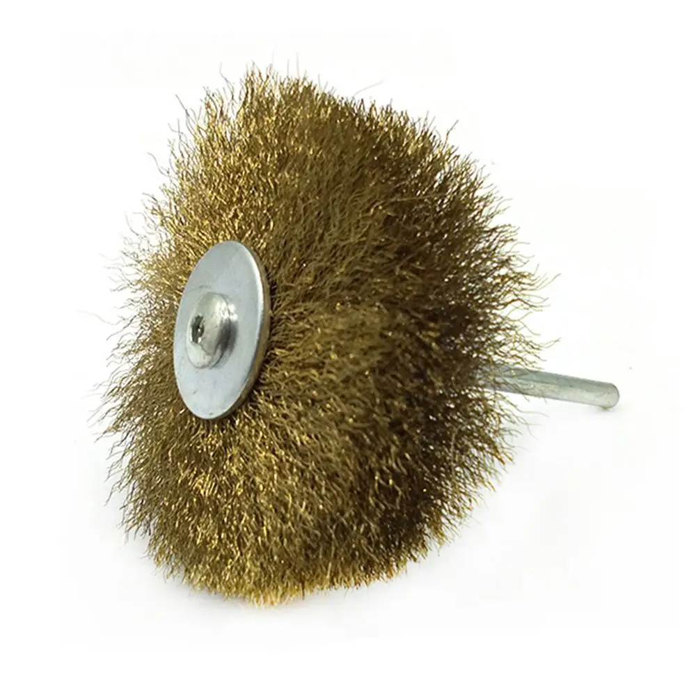 

1Pc 6mm Shank Brass Copper Wire Wheel Brushes Power Tool For Wood Carving Rust Dremel Accessories Rotary Tools Polishing Brush