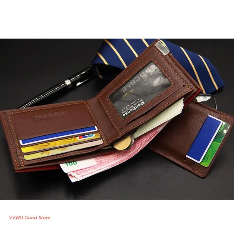 

PU Leather Credit Card Holder Slim Wallet for Men Bifold Coin Purse Money Bag