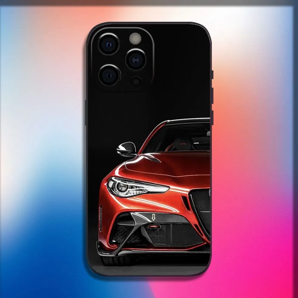 AlfaeS Cool R-RomeoS-S Car Phone Case For iPhone 16 15 14 13 12 11 Pro X XS Max XR Plus Mini Soft Black Cover