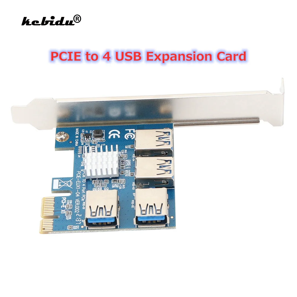 

PCI-E 1 To 4 PCI Express 16X Slots Riser Card PCI-E 1X To External 4 PCI-e Slot Adapter PCIe Multiplier Card For Bitcoin Miner