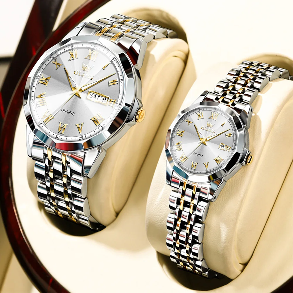 

Роскошные Кварцевые наручные часы TAXAU с ремешком из нержавеющей стали, часы для пары, для женщин и мужчин водонепроницаемые светящиеся часы с календарем и циферблатом