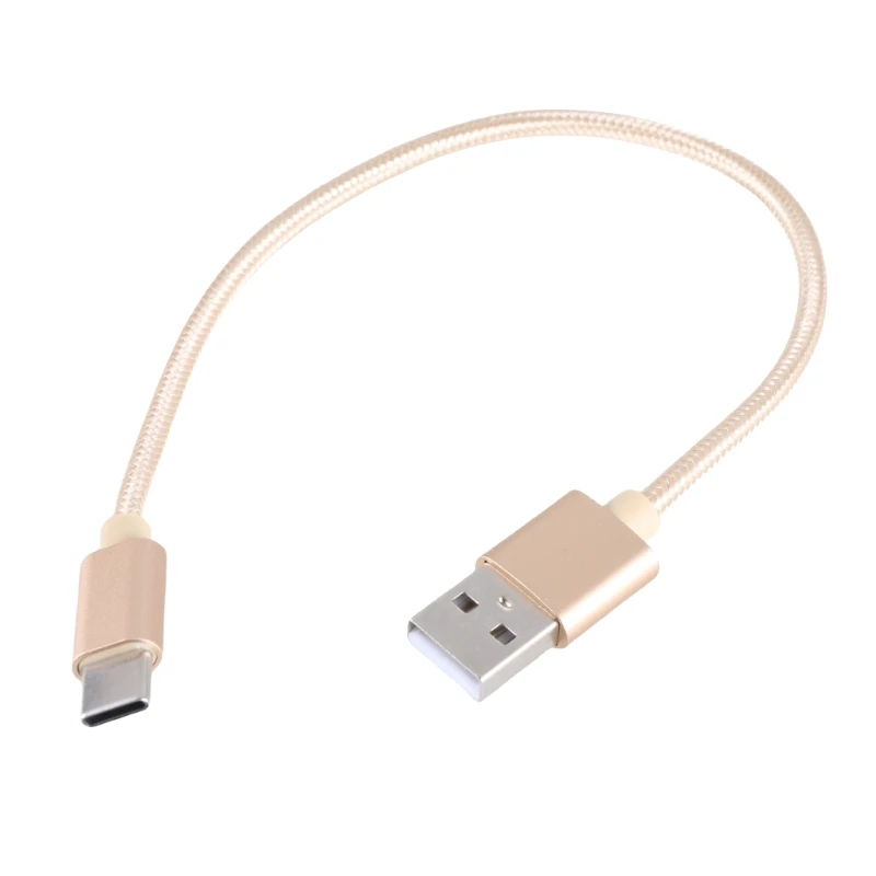 Зарядный кабель USB TypeC длиной 25 см нейлоновый шнур быстрой передачи данных