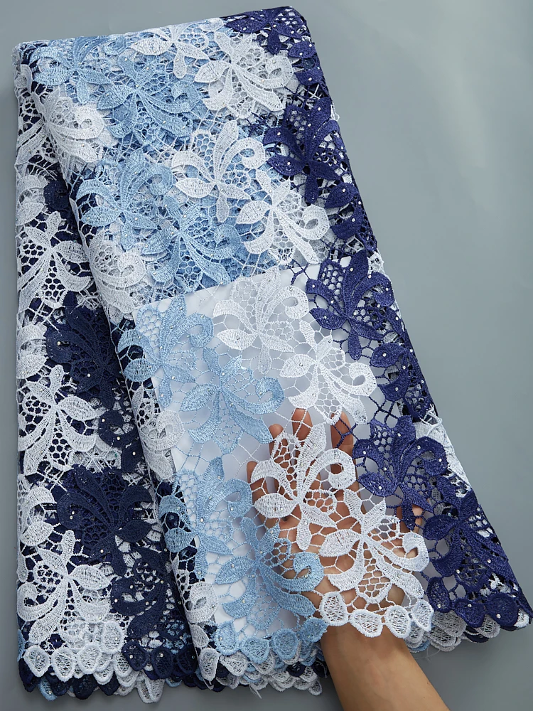 Африканская цветная Водорастворимая кружевная ткань Zhenguiru, нигерийский гипюр, шнур, кружевная ткань для свадебной вечеринки A2870