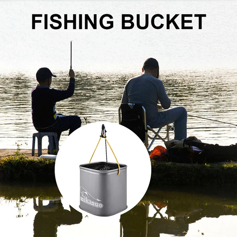 

Portable Foldable Bucket Outdoor Fishing Bucket Travel Water Storage Bag Waterproof Water Bag Container Fishing Accessories