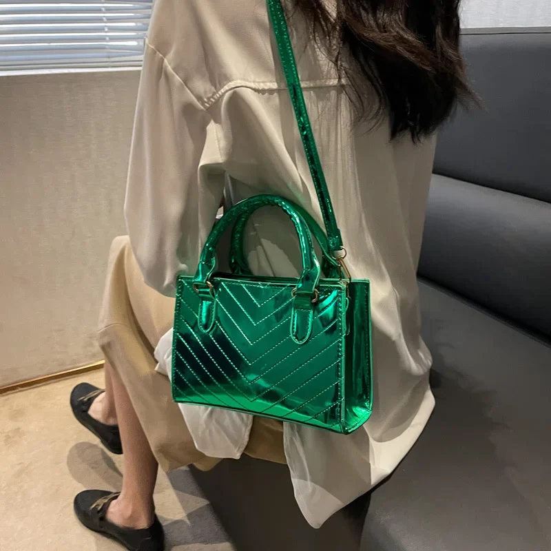 Роскошные дамские сумочки дизайнерские блестящие мотоциклетные сумки через