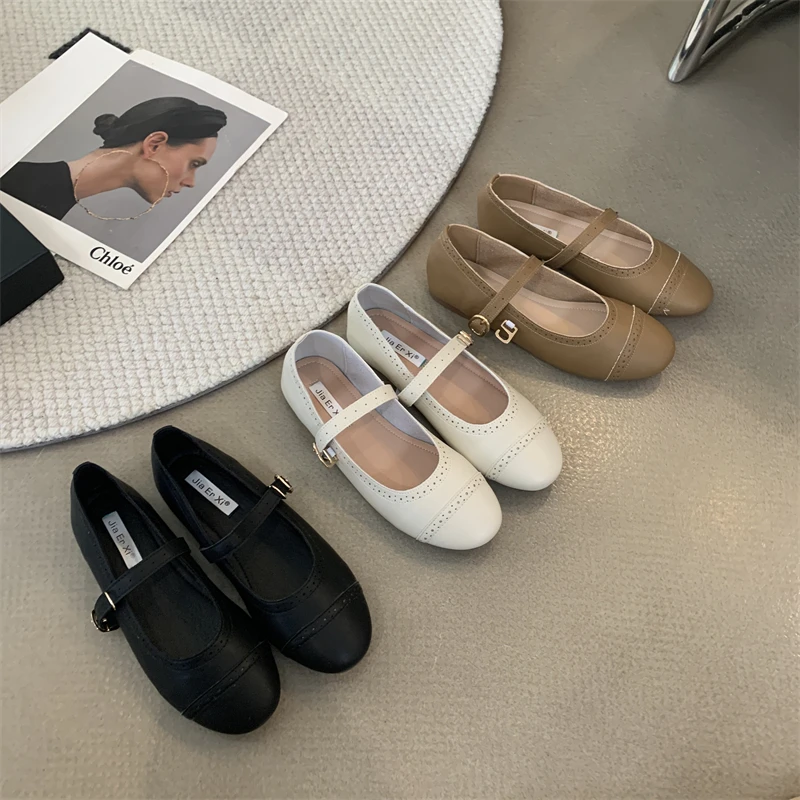 

Женские туфли на низком каблуке, Разноцветные Повседневные туфли в британском стиле с закрытым носком и круглым носком, на плоской подошве, 2023