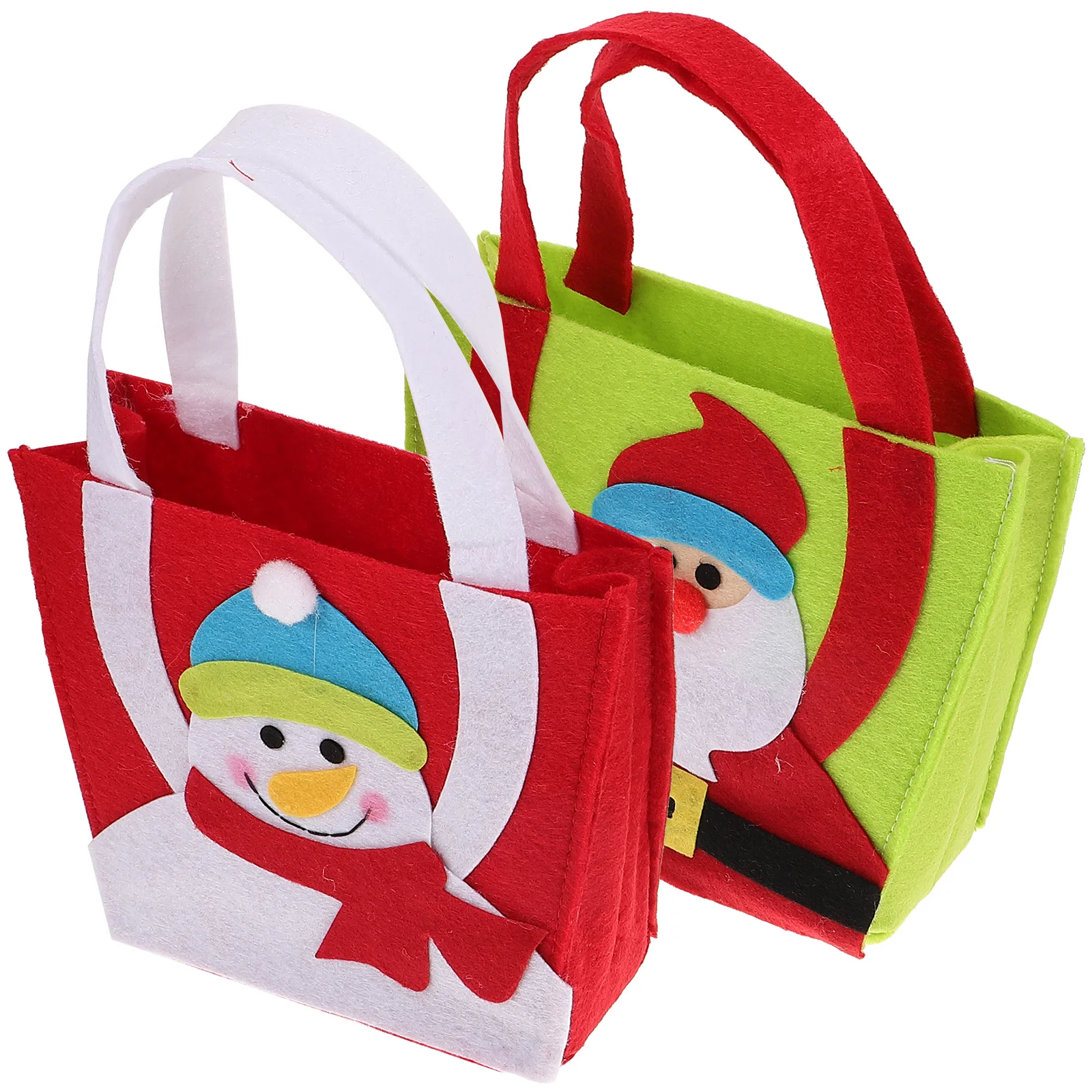 

2 Pcs Goodie Bags Christmas Gift Candy Holder Party Bulk Non-woven Fabric Favors