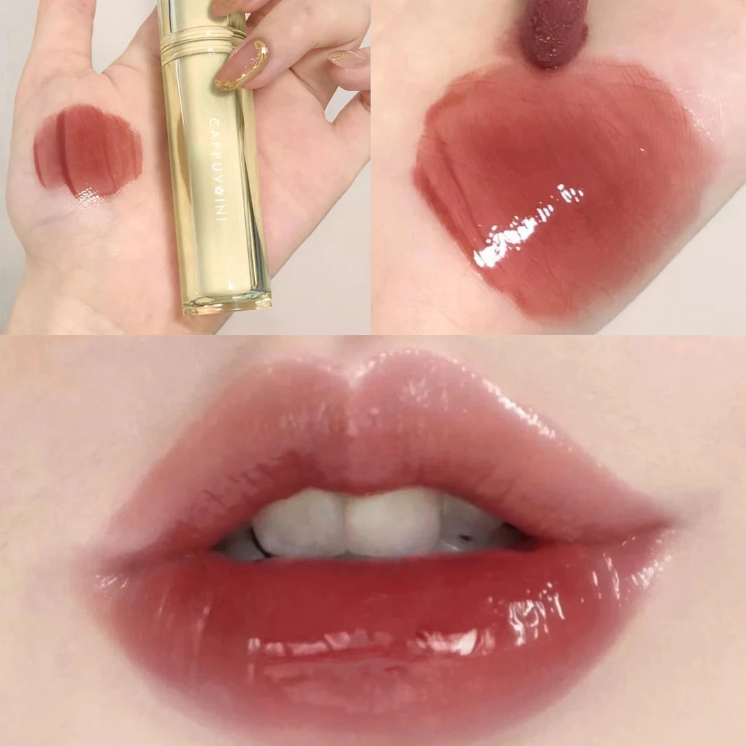 

Iced Tea Mirror Lip Glaze Watery Lip Gloss Waterproof Lasting Transparent Jelly Liquid Lipstick Beauty Makeup