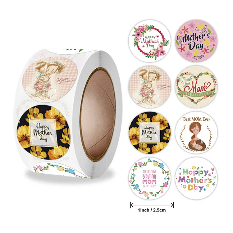 

Gratitude stickers Wholesale 8 patterns HAPPY MOTHER 'S DAY MOTHER's DAY MOM label sticker tape stationery pegatinas