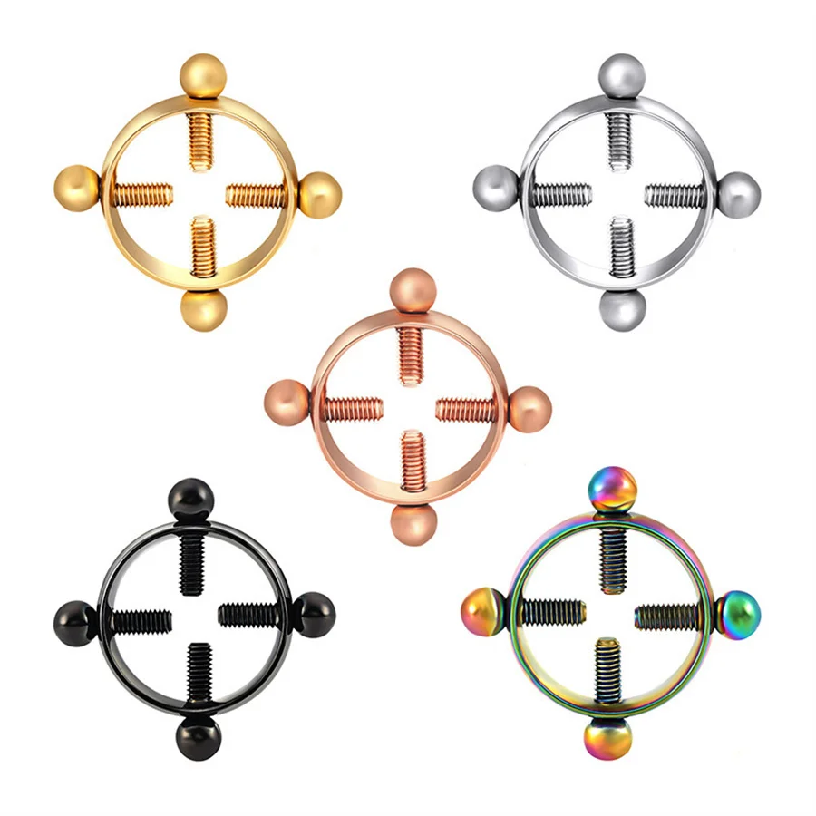 2 шт. круглое кольцо для сосков без пирсинга из нержавеющей стали игры взрослых