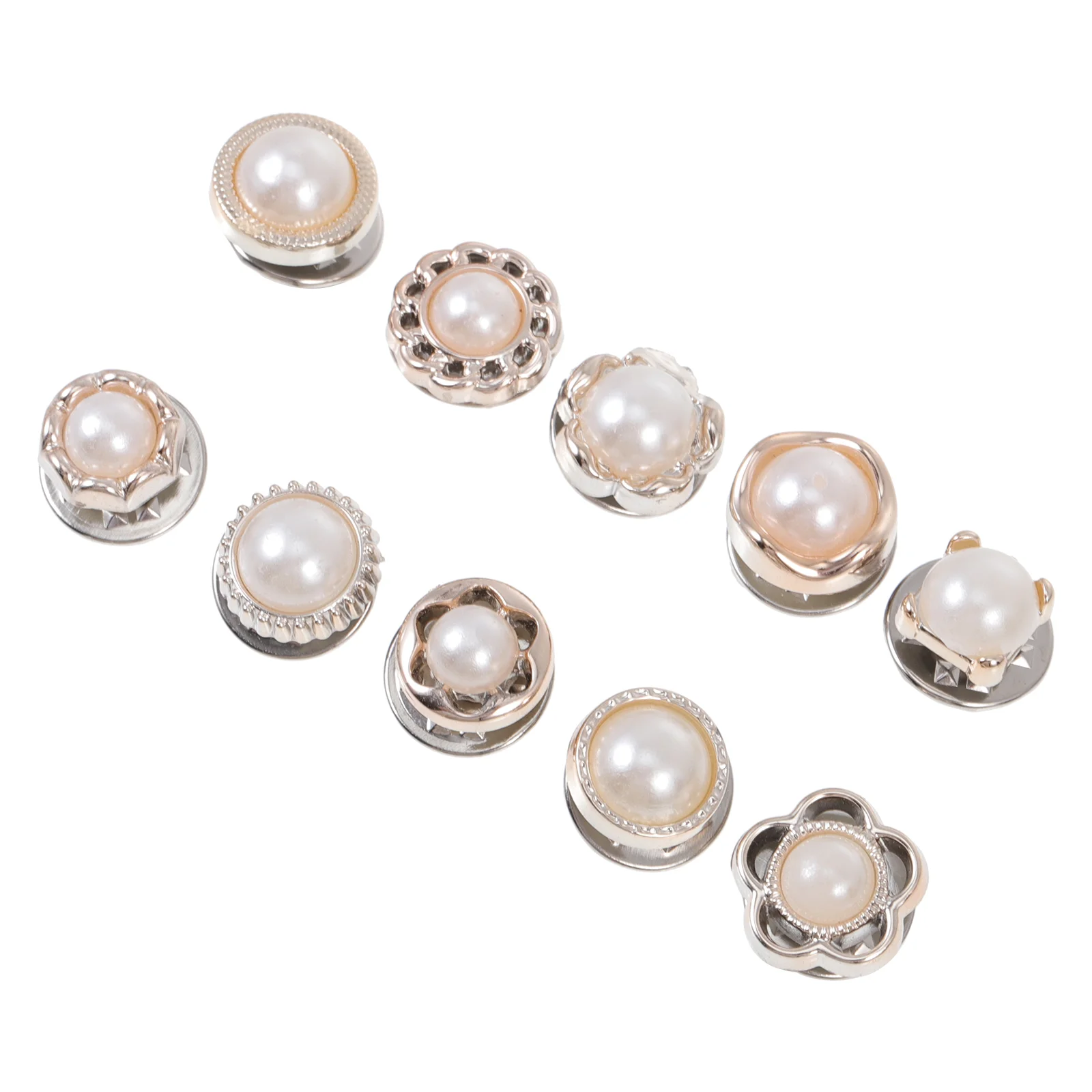 

Buttons Pearl Brooch Button Shirt Safetypins Sewing Clothes Pinup Cover Lapelnail Sew Free Crafts Brooches Set Snap Vintage