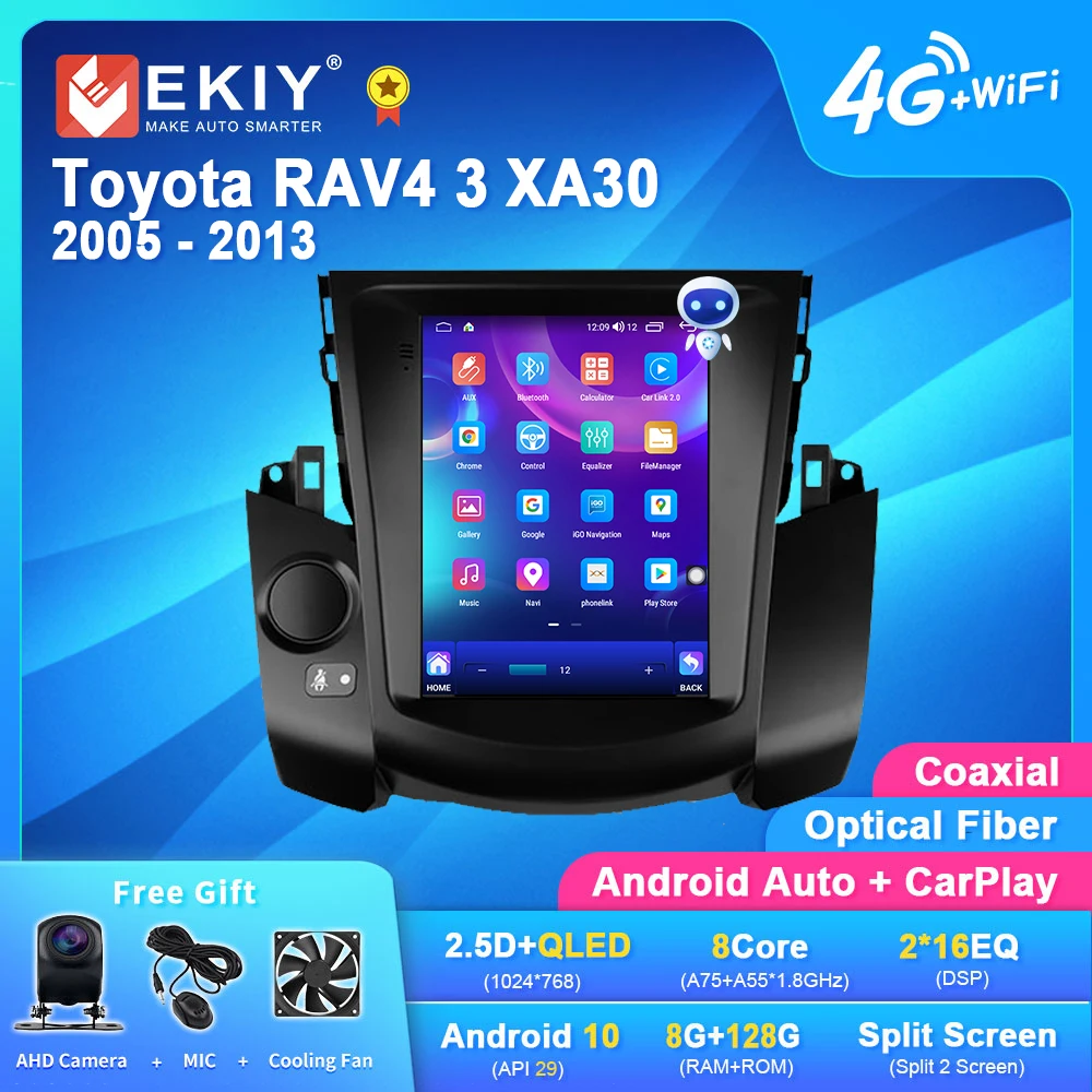 EKIY TT7 для Toyota RAV4 3 XA30 2005-2013 автомобильное радио в стиле Tesla мультимедийный
