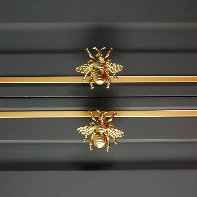 Латунные мебельные ручки в скандинавском стиле с Пчелой одно отверстие ящик