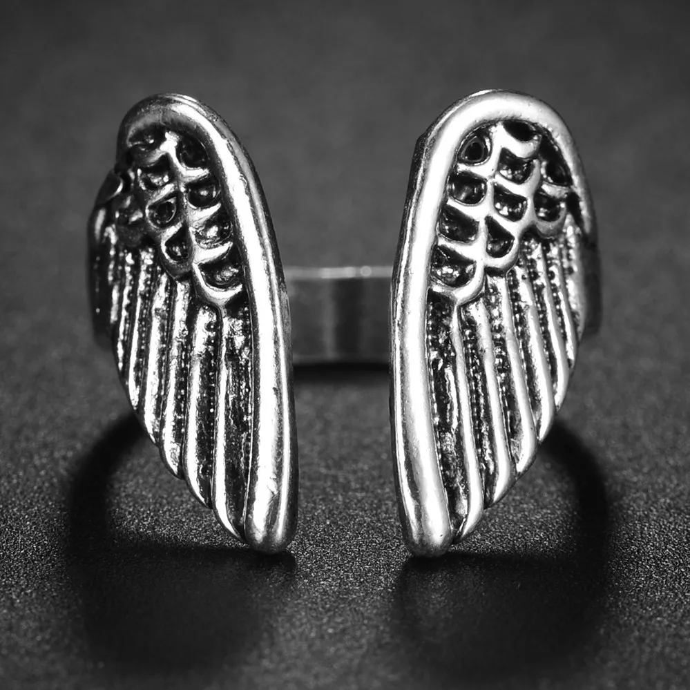 

Gothic Couples Angel Demon Wing Ring For Women Men Best Friend Vintage Punk Rings Wedding Jewelry Engagement Gift