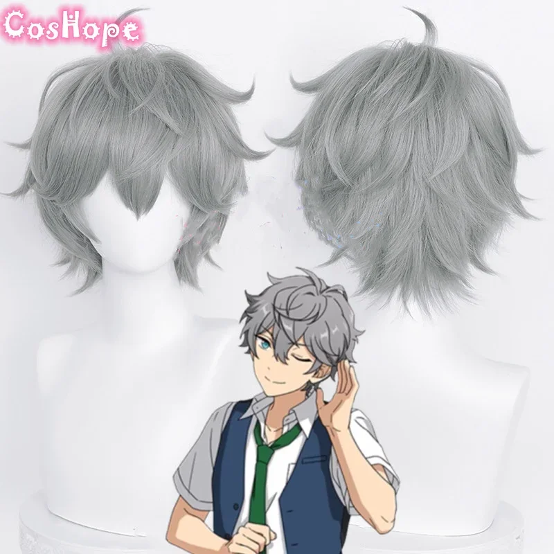Izumi Sena Косплей Парик Короткий 33 см Серый Аниме Парики Термостойкие Синтетические