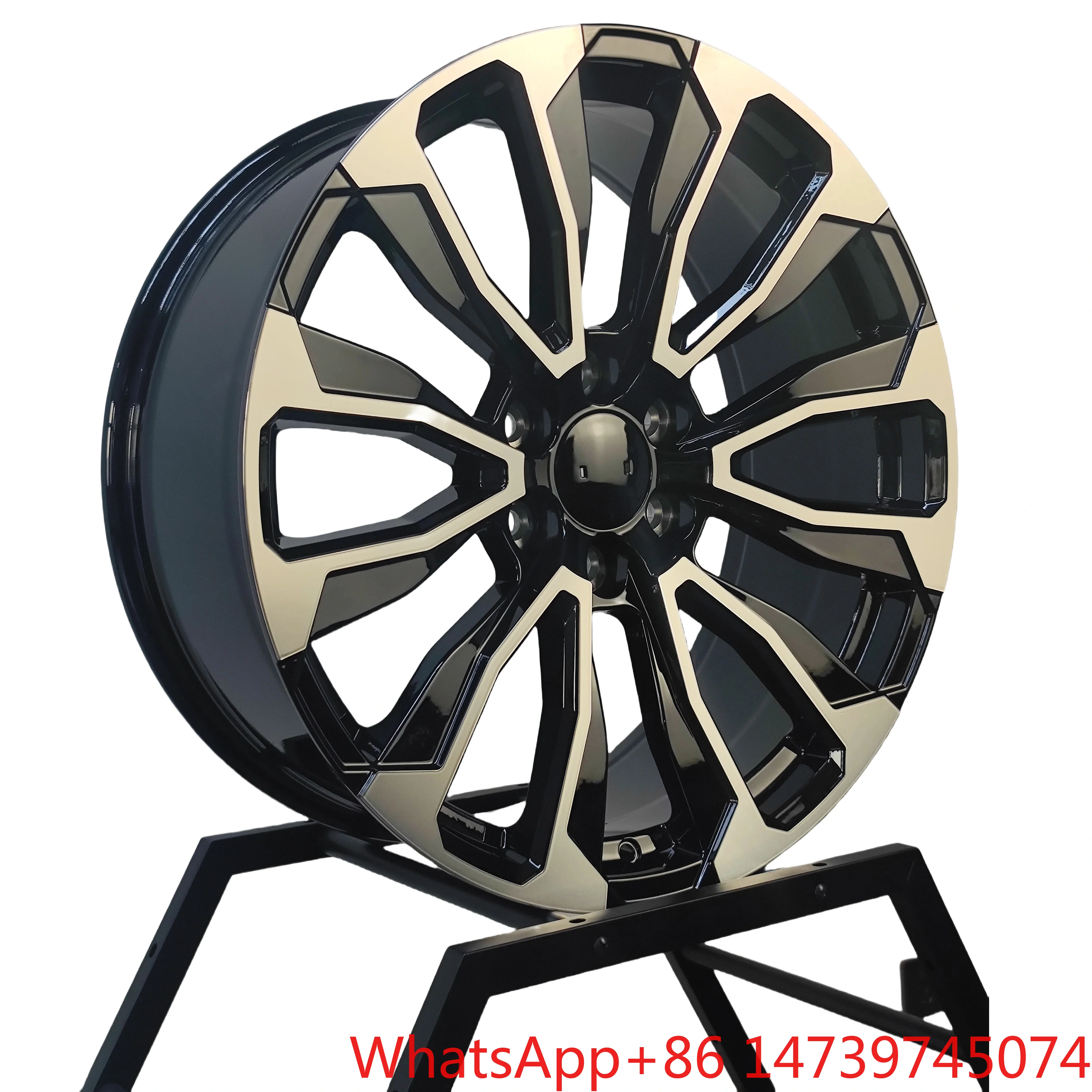 Фото 22x9.0J 6-болтовые автомобильные диски из алюминиевого сплава, PCD 139.7, CB 78.1, прочные сменные диски для легковых автомобилей №1