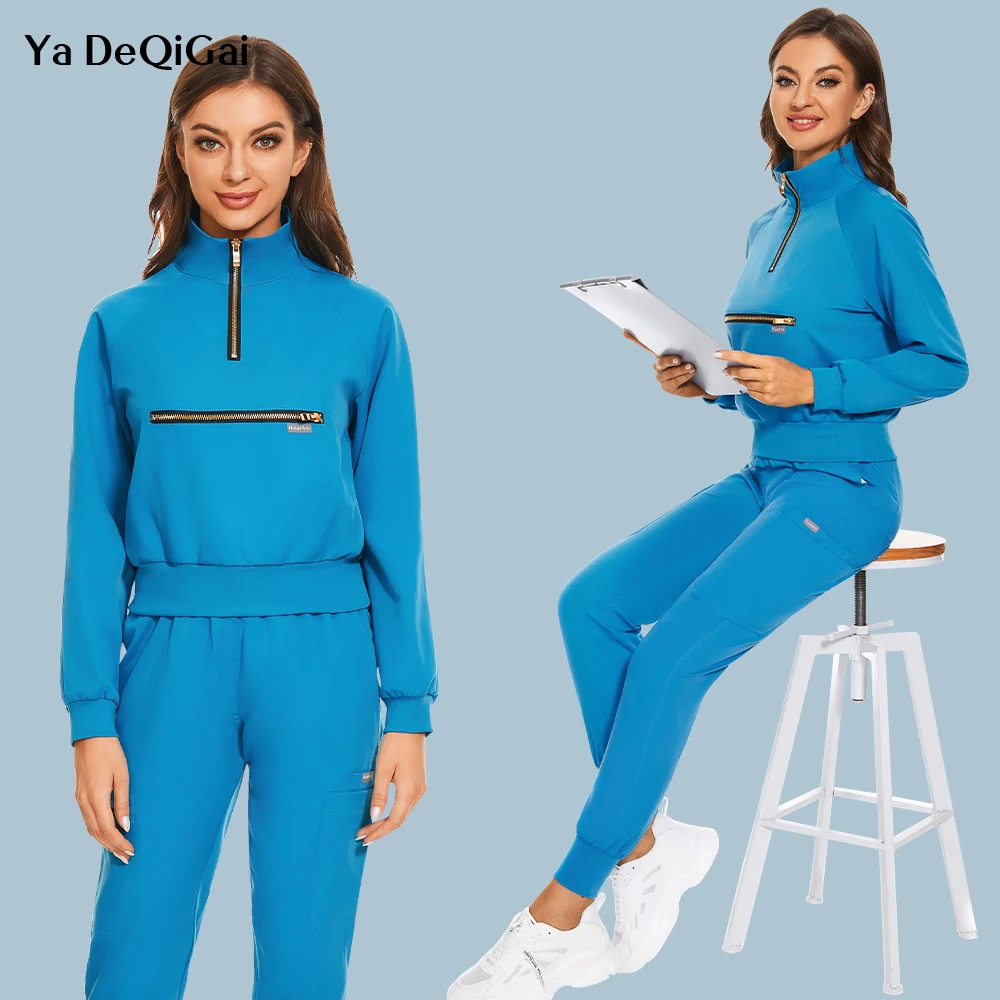 

Scrubs Set for Women Joggers Women Scrubs Suits Nurse Accessories Long Sleeves Medical Uniform Hospital Doctor Working Uniform
