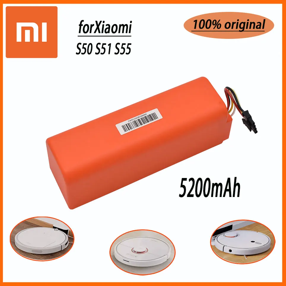 

Робот-пылесос Xiaomi RoborockS50 S51 S55, 14,4 В, литий-ионный аккумулятор 5200 мАч, аксессуары
