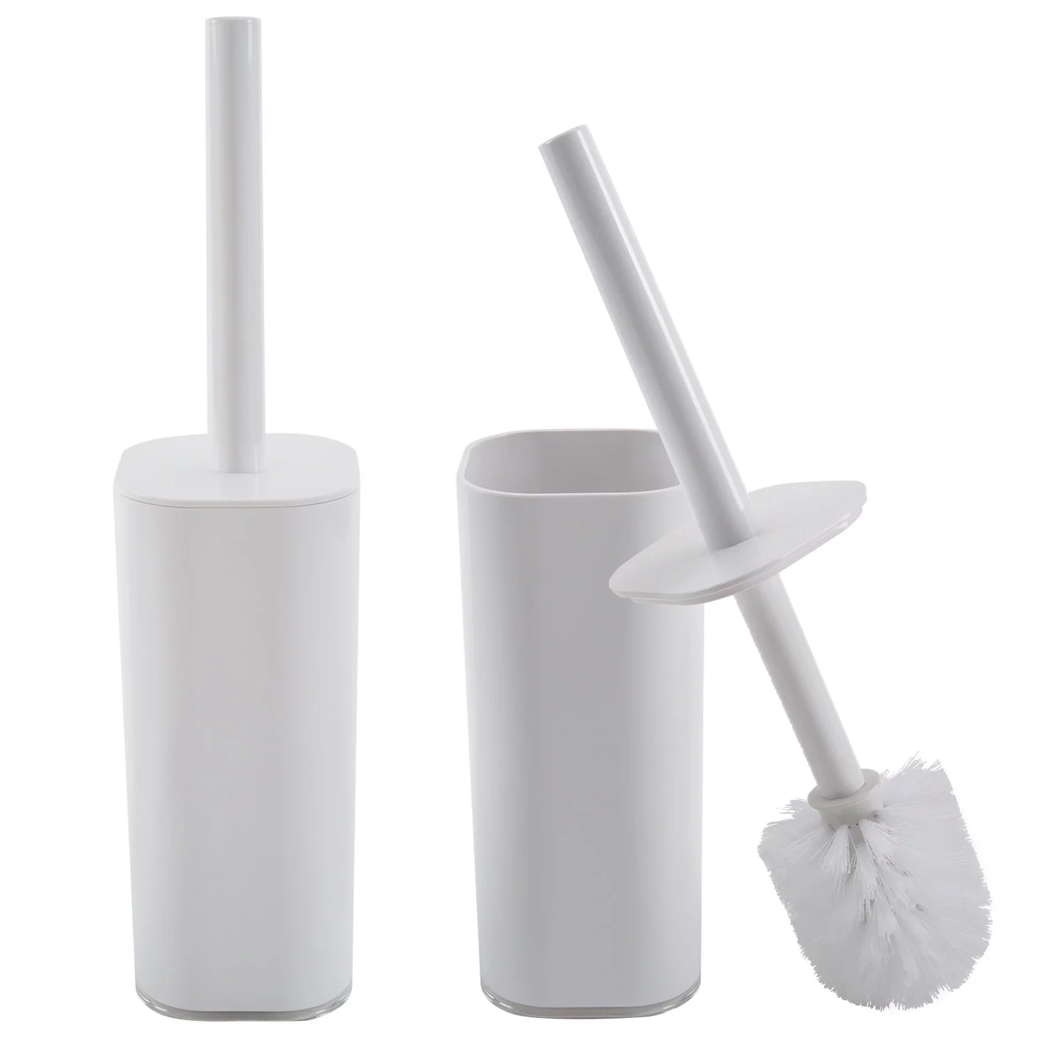 

2 Pack Acrylic Cylinder Toilet Brush Set in White