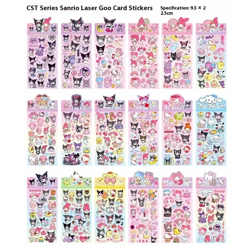 Sanrio мультяшная наклейка 20 шт. Kawaii Pochacco Kuromi Melody Kitty наклейки студенческие
