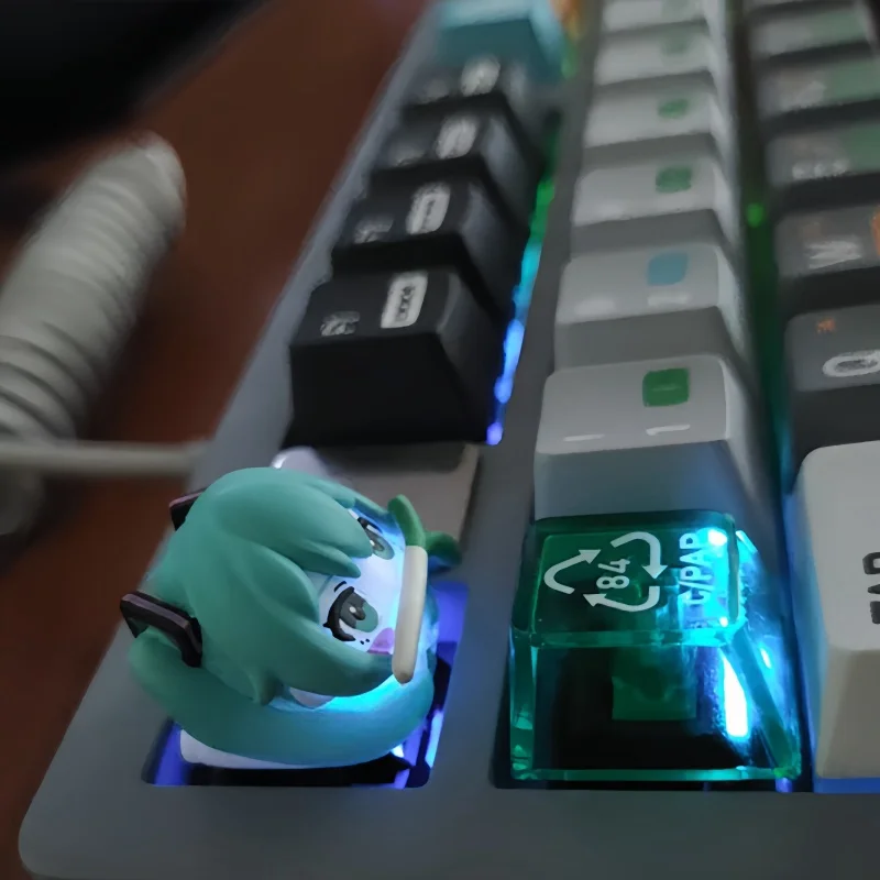 Фото Hatsune Miku аниме периферийные колпачки для клавиш Fufuvocaloid серии мультфильм смола персонализированные трехмерные колпачки для ключей модель игрушки подарки №4
