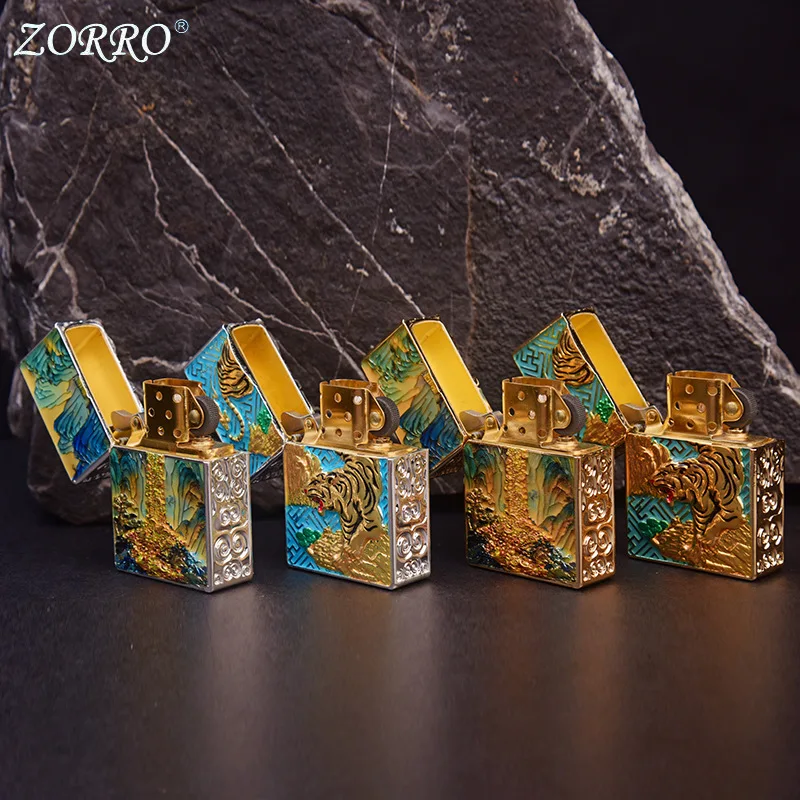 Зажигалка для топливного масла ZORRO, персонализированная модная игровая Xiangyun Pixiu Tiger, ночник, броня, ветрозащитная, высококачественная зажигалка, аксессуары (art.: 3920d016df101) - 3920d016df101