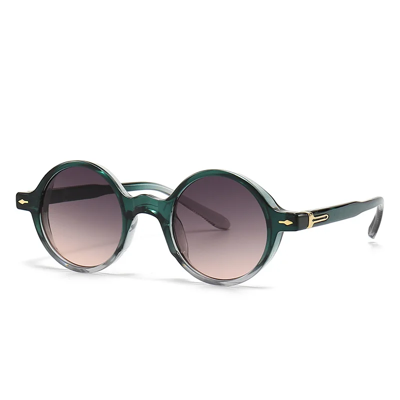 

Солнцезащитные очки с круглыми заклепками для мужчин и женщин, винтажные модные роскошные брендовые дизайнерские солнечные очки в маленькой оправе в стиле панк, с защитой от ультрафиолета, для вождения