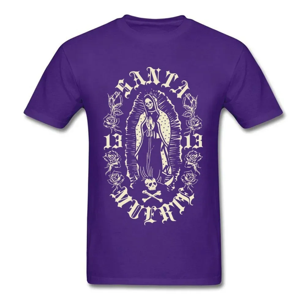 Фото Модный дизайн, футболка Santa Muerte 13, 100% хлопок, с круглым вырезом, летняя повседневная мужская футболка с коротким рукавом, размер S-3XL №4