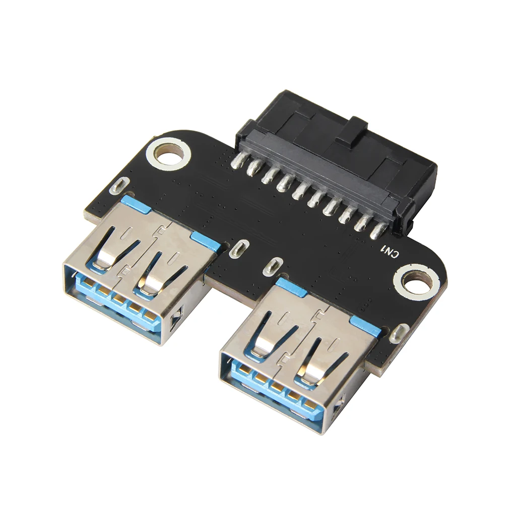 20Pin to Dual USB3.0 Adapter Connverter Desktop Motherboard 19 Pin/20P Header to 2 Ports USB 3.0 A Female Connector Card Reader