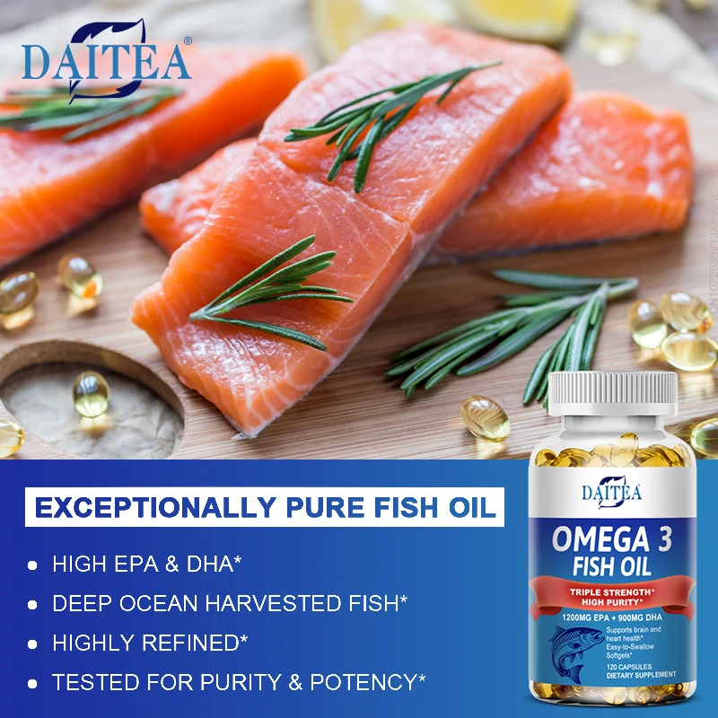 

120 Capsules Organic Omega 3 Fish Oil Supports Joints Skin Eyes Heart Health Supports Immune System Healthy Food