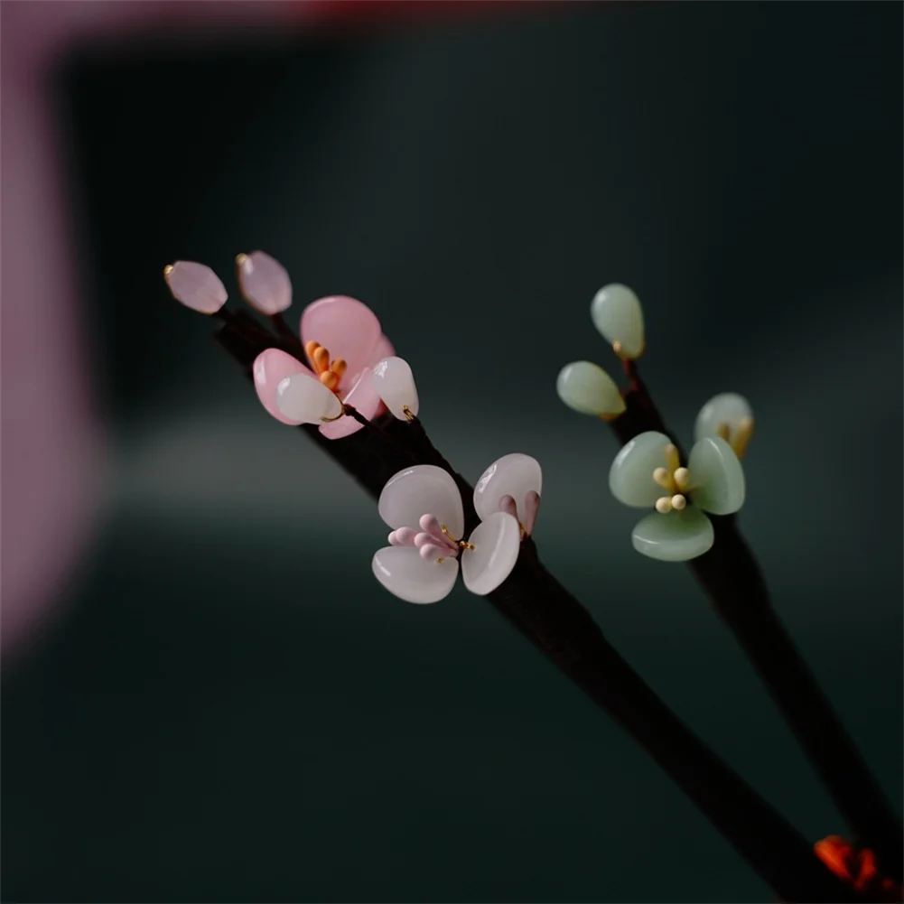 

Sandalwood Flower Shape Hairpin Clips Handmade Coiled Wooden Hair Fork Sticks Retro Chinese Hanfu Dress Headdress Headpieces
