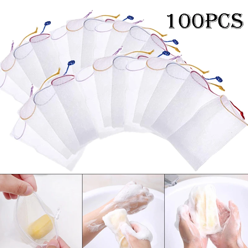 100/50PCS Soap Bubble Net Hangable Mesh Bag Shower Gel Facial Cleanser Rich Bubble Foaming Skin Cleansing Tools
100/50PCS Soap Bubble Net Hangable Mesh Bag Shower Gel Facial Cleanser Rich Bubble Foaming Skin Cleansing Tools