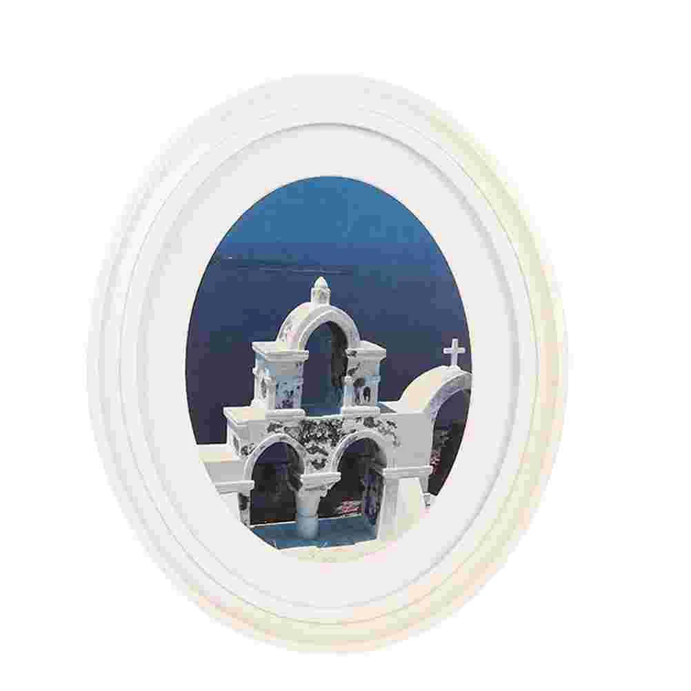 

Frame Picture Frames Photo Oval Wall Wooden Hanging Decorating Tool Home Decoration Vintage Wood Decordisplay Beachwhite Rustic