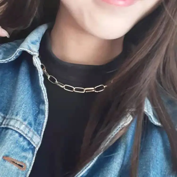 

New Retro Exaggerated Trend Hip Hop Temperament Necklace Pendant All-match Clavicle Personality Stainless Steel Sweater Chain
