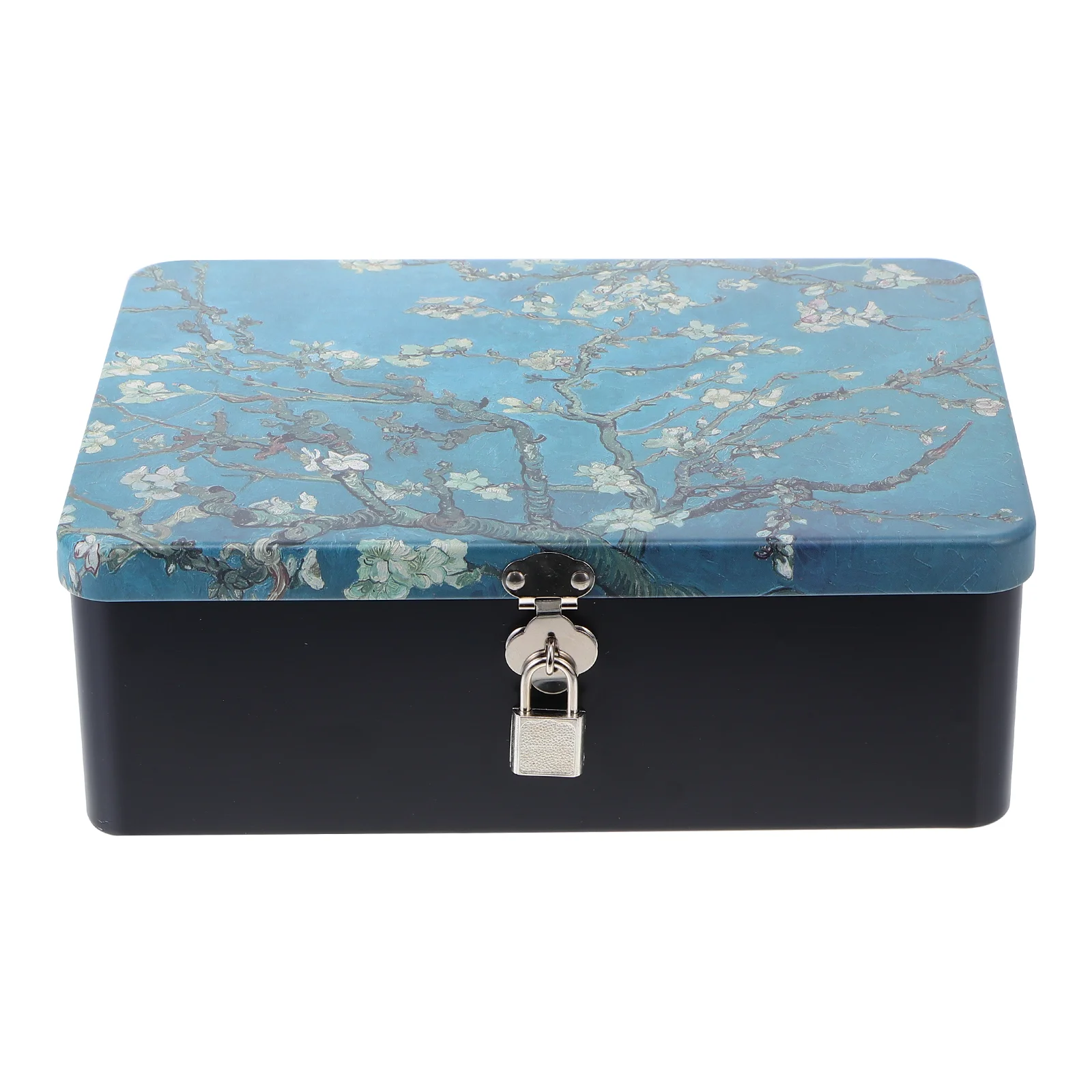 

Box Tinstorage Decorative Metal Lid Containers Tins Lids Tinplate Padlock Container Cash Easter Locking Tea Empty Gift