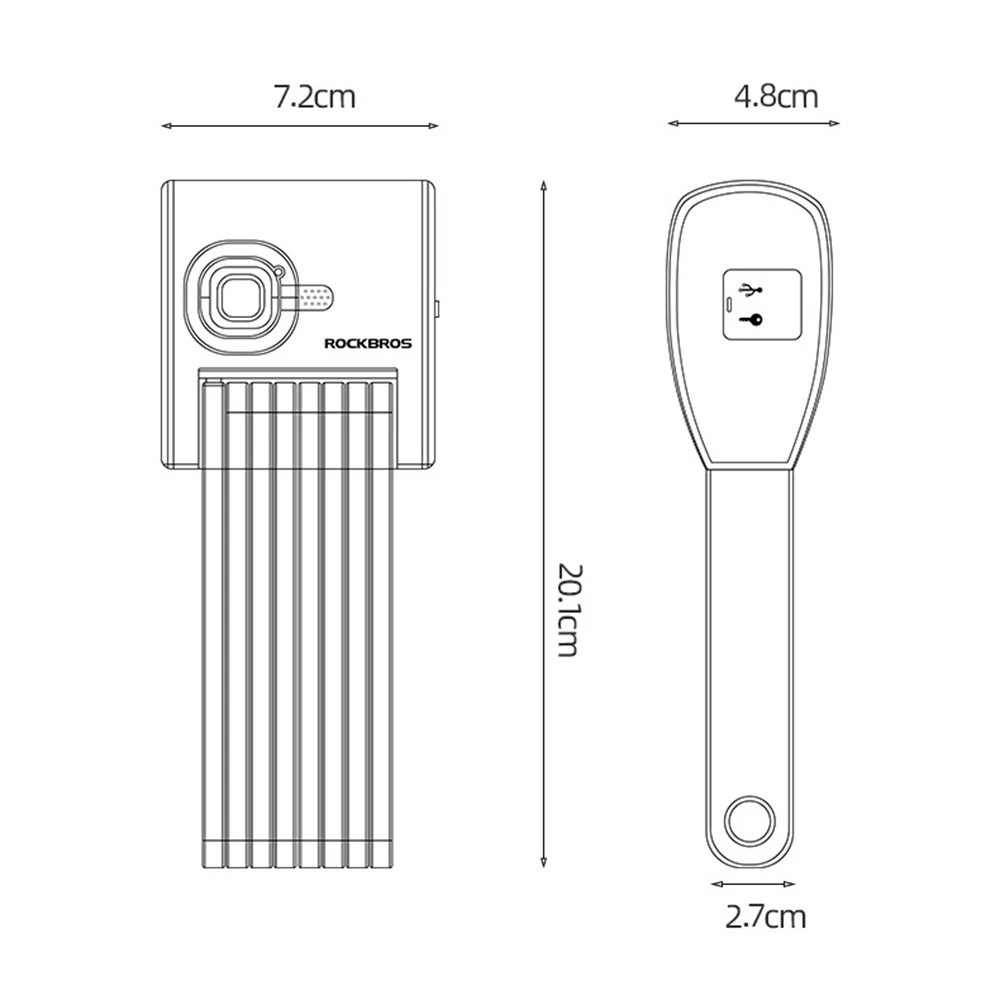 Велосипедный замок сверхмощный складной с защитой от кражи со сканером
